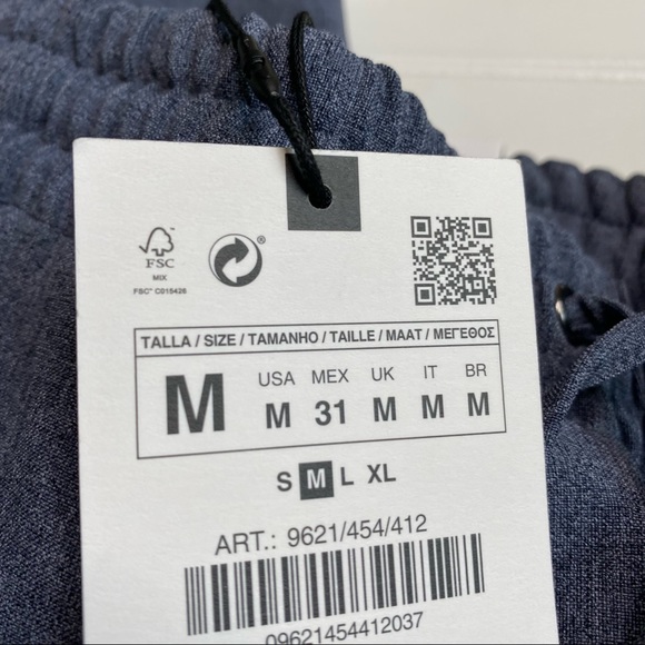 ZARA Blue Draw String Jogger style Pants - Picture 4 of 10